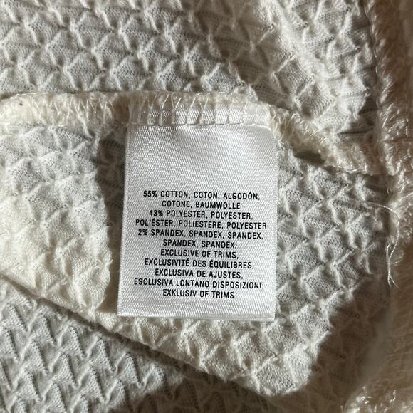 Anthropologie Postmark Blouse XXS Cream Textured Short Sleeve‎ Puff Shoulder - Picture 6 of 9